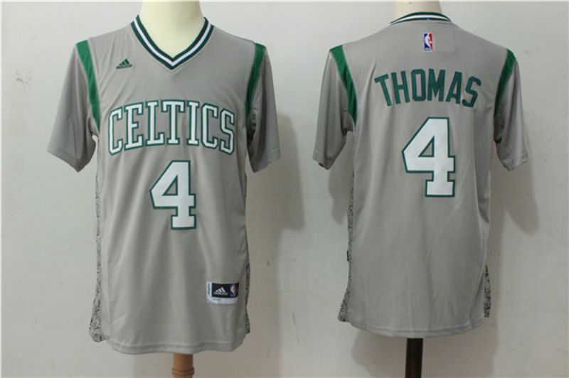 Men Boston Celtics #4 Isaiah Thomas Gray Stitched adidas Revolution 30 Swingman NBA Jerseys